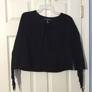 Forever 21 Suede Fringe Cropped Jacket